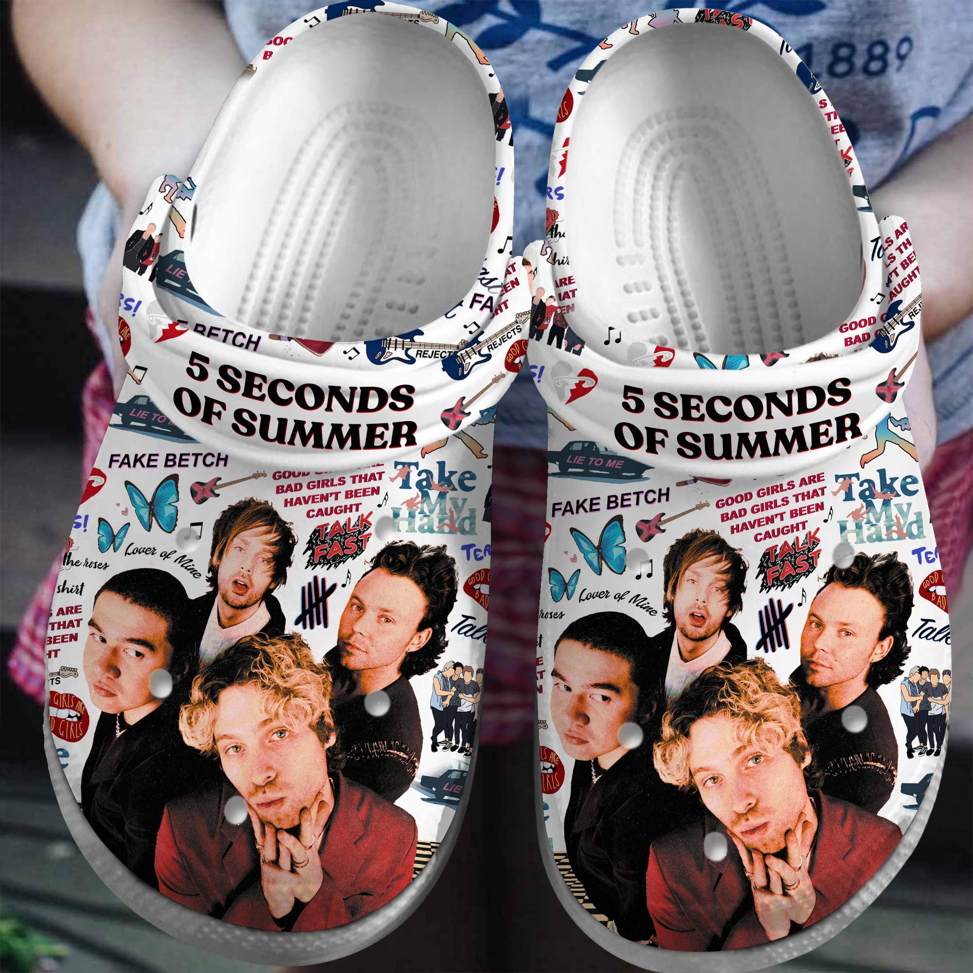 5 Seconds Of Summer Band Music Crocband, 5 Seconds Crocs Clogs For Men Women and Kids 54