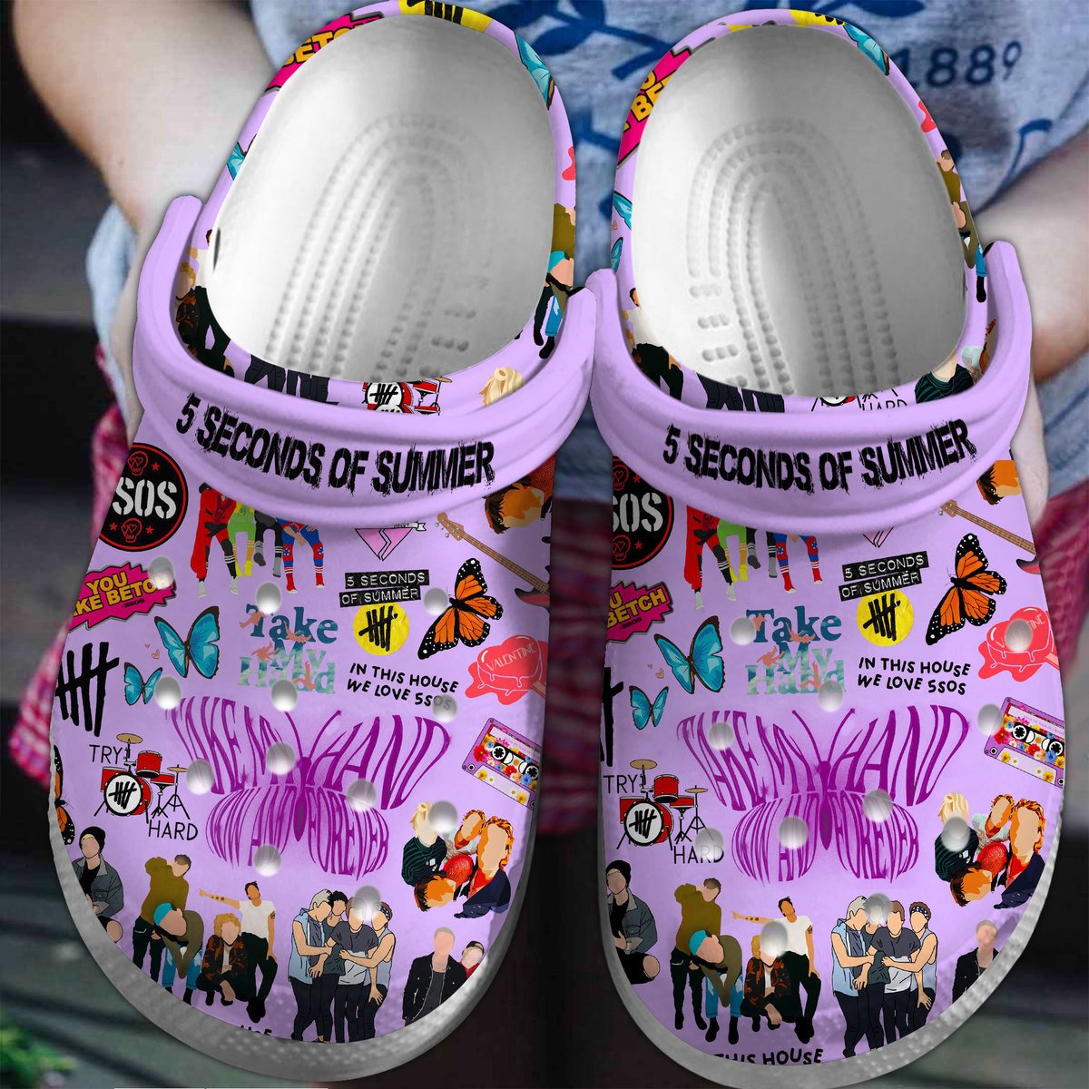 5 Seconds Of Summer Band Music Crocband, 5 Seconds Crocs Clogs For Men Women and Kids 15
