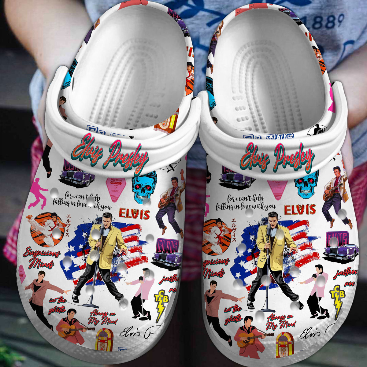 Elvis Presley Music Crocband, Elvis Presley Music Crocs Clogs For Men Women and Kids 15