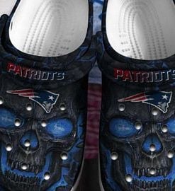 New England Patriots Logo Stripe For Fans From 2025 Crocs, New England Patriots Crocs Clogs For Men Women and Kids 29