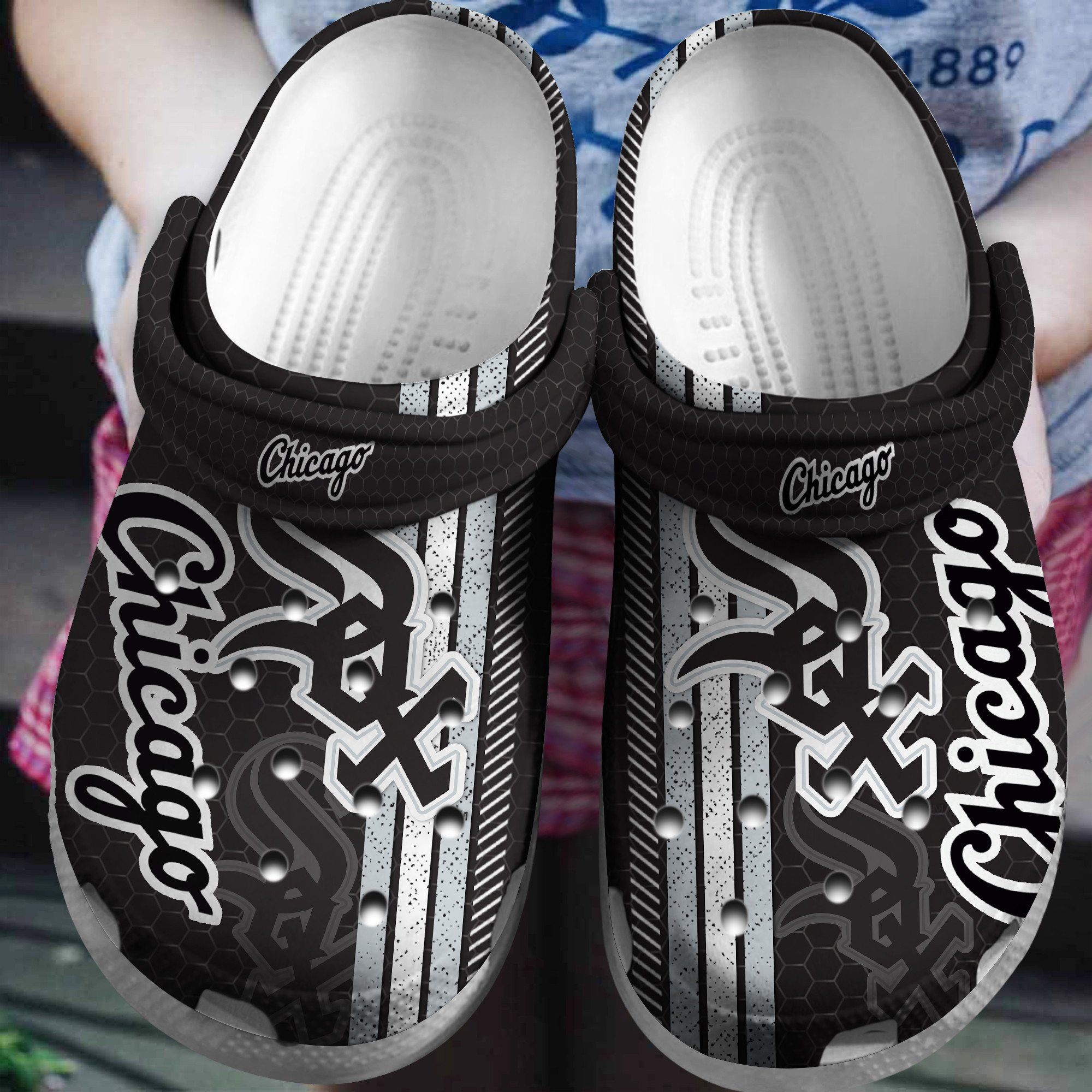 Hot Mlb Team Chicago White Sox Black-White Trusted Crocs Clogs For Men Women and Kids