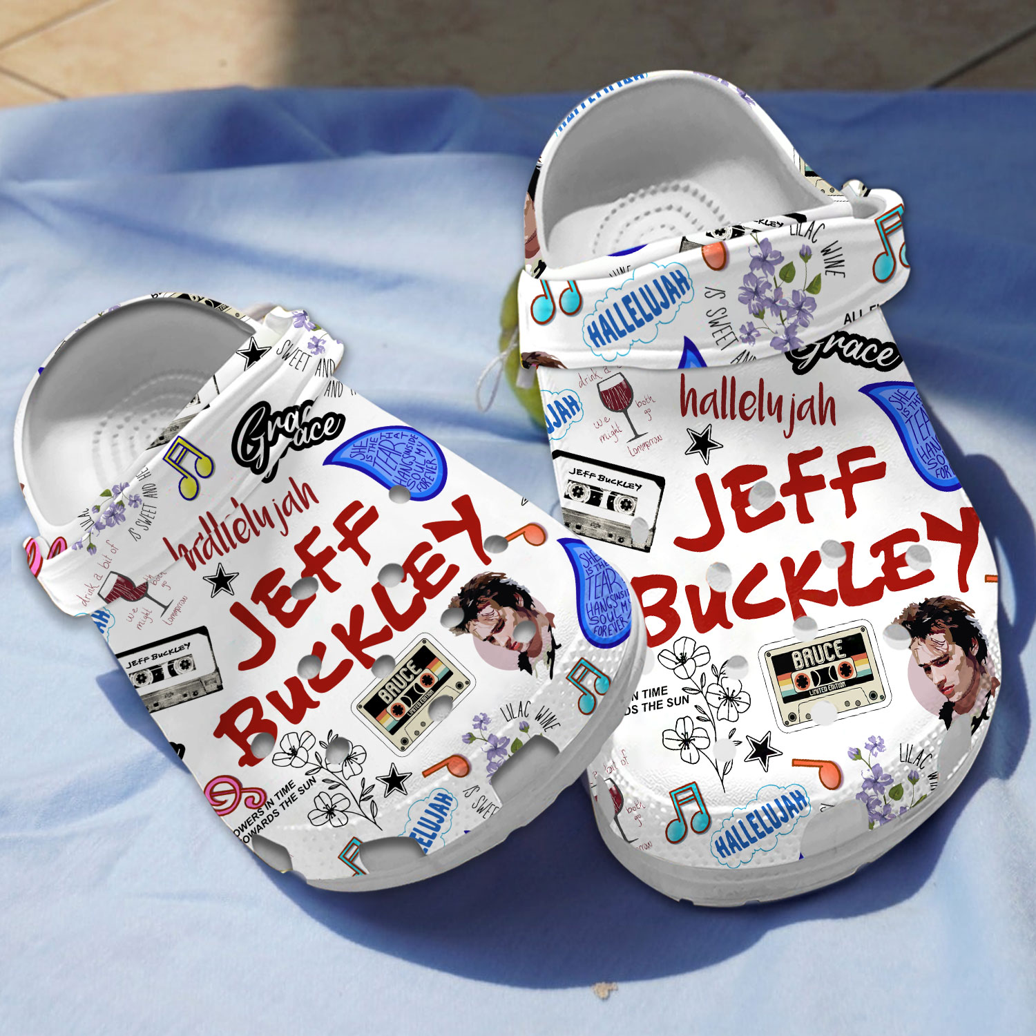 Good-looking Jeff Buckley Music White Crocs Clogs For Men Women and Kids