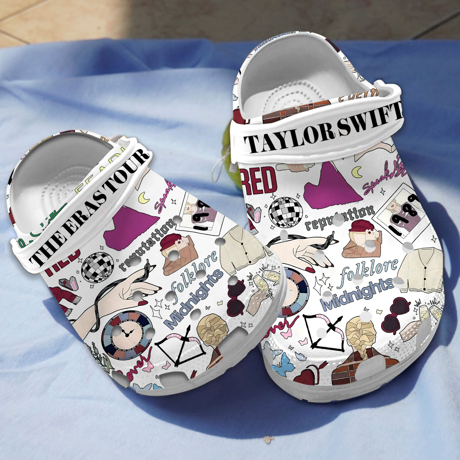 Taylor Swift The Eras Tour White Classic For Swifties, Taylor Swift Crocs Clogs For Men Women and Kids