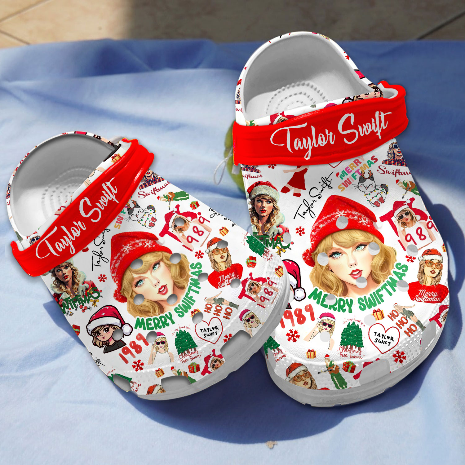 Taylor Swift Merry Swiftmas 1989 Christmas Crocs Clogs For Men Women and Kids