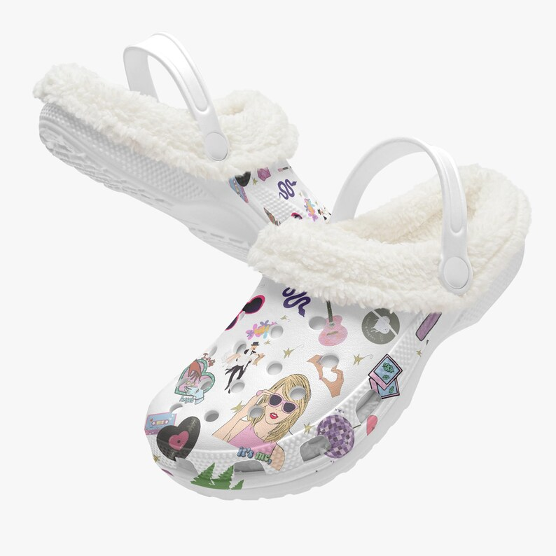 Unique Design Taylor Swift Fleece Lined Crocs Clogs For Men Women and Kids