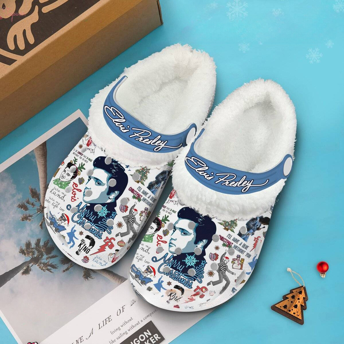 Merry Christmas Elvis Presley Music Fleece Lined s Crocs Clogs For Men Women and Kids