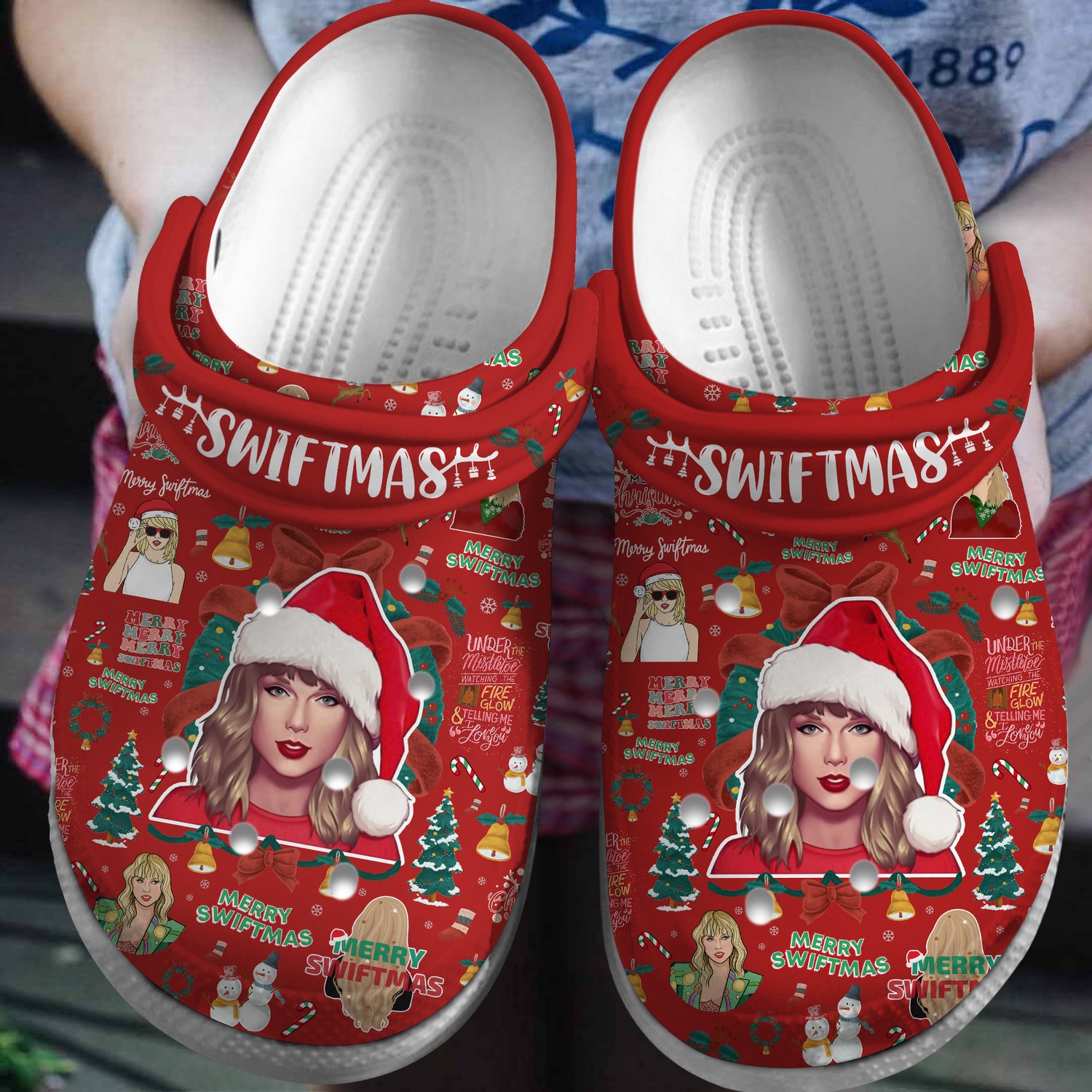 Taylor Swift Swiftmas Red, Taylor Swift Swiftmas Crocs Clogs For Men Women and Kids