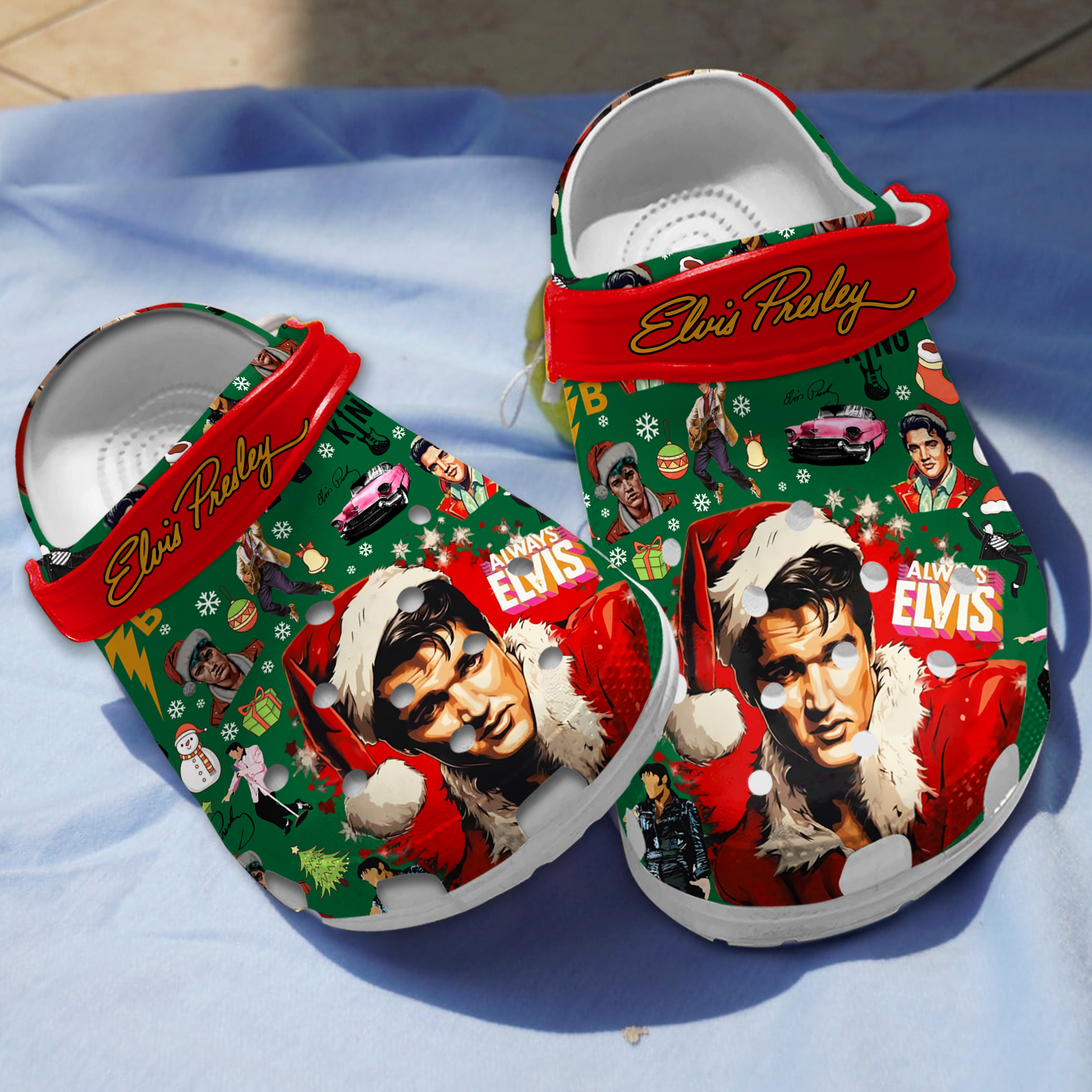 Merry Christmas Elvis Presley Classic Crocs Clogs For Men Women and Kids