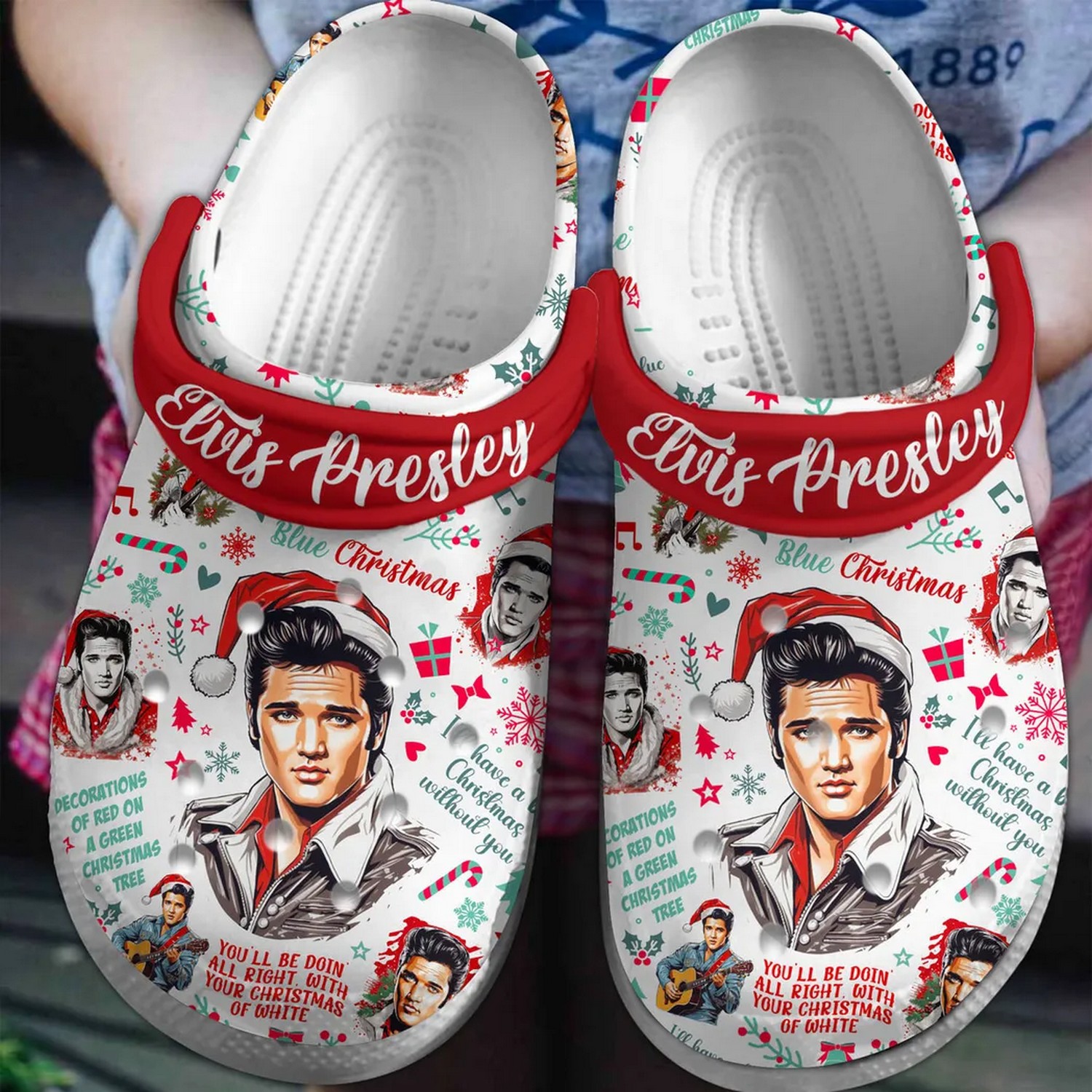 Elvis Presly Merry Christmas Day, Elvis Presly Merry Crocs Clogs For Men Women and Kids