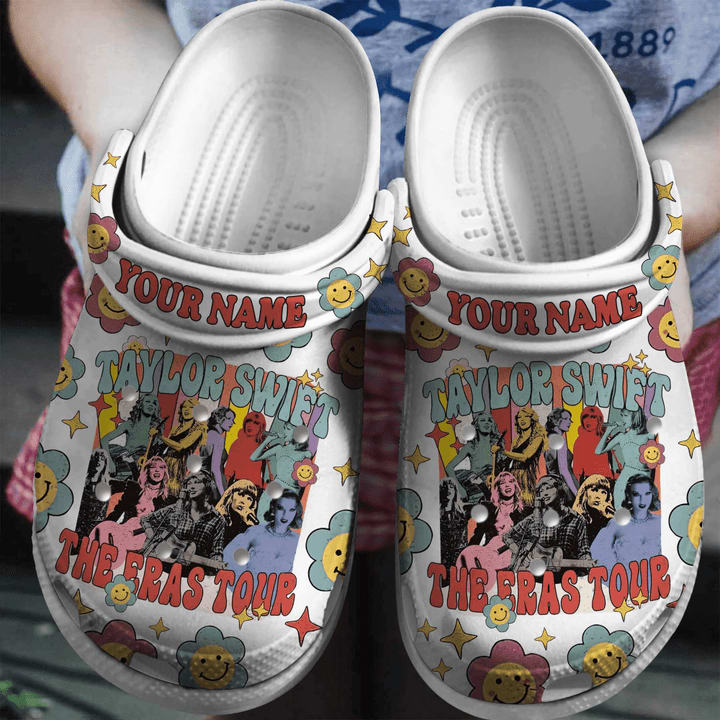Eras Tour Taylor Swift Cute Floral, Eras Tour Taylor Crocs Clogs For Men Women and Kids