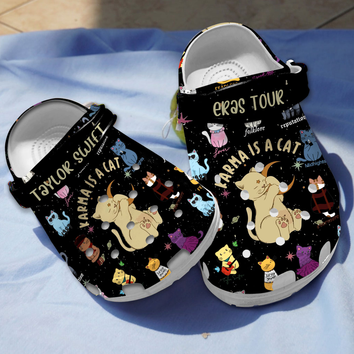 And Lightweight Karma Is A Cat Taylor Swift s Crocs Clogs For Men Women and Kids