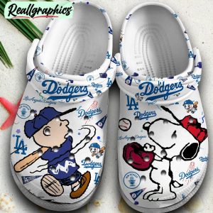 Los Angeles Dodgers And Snoopy Peanuts Mlb Sport Cartoon Classic, Crocs Clogs For Men Women and Kids 27