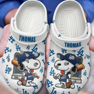 Snoopy And Los Angeles Dodgers MLB Sport Crocband Comfortable Crocs Clogs For Men Women and Kids