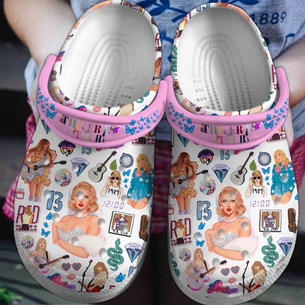 Taylor Swift The Eras Tour Music Crocband Comfortable, Taylor Swift Crocs Clogs For Men Women and Kids 12