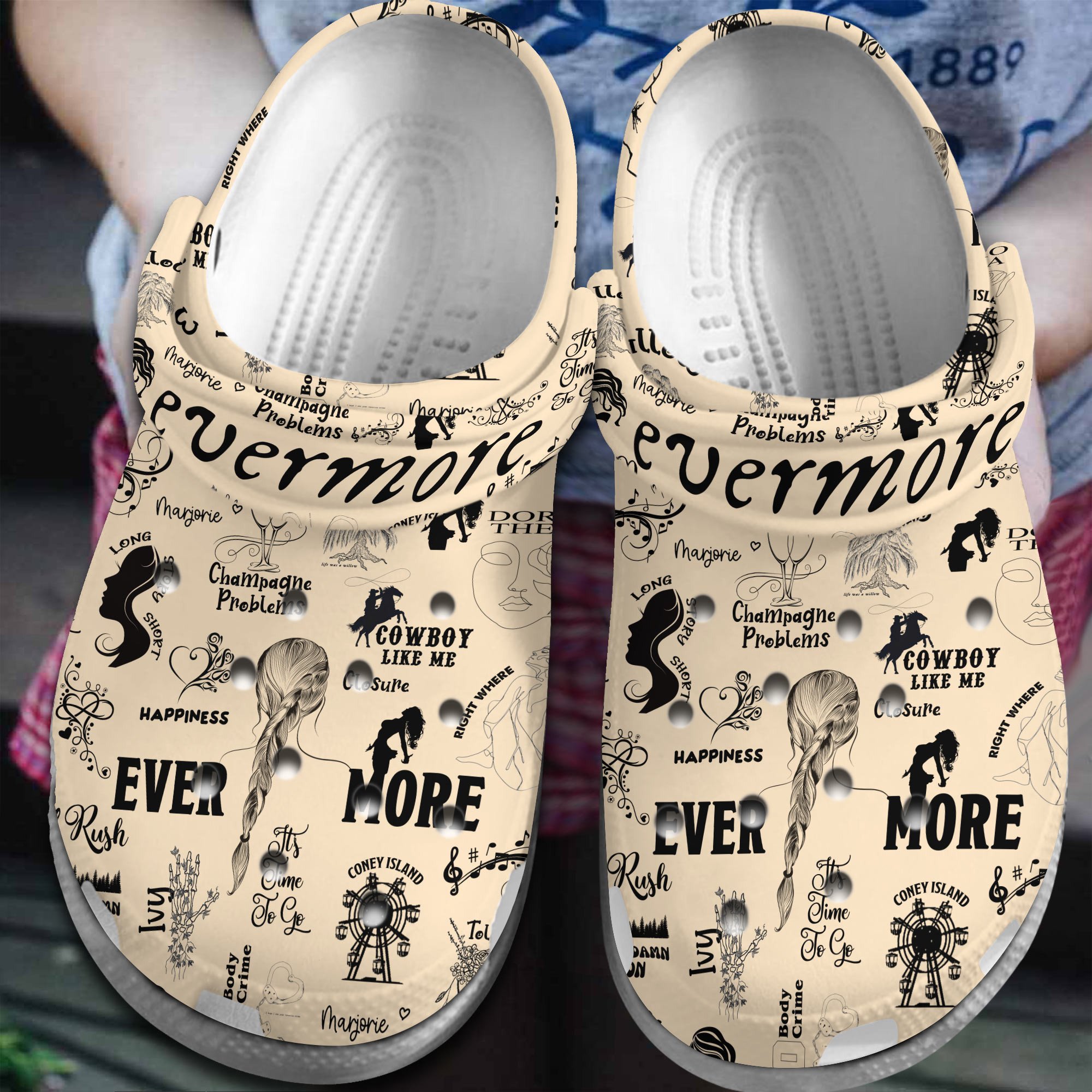 Taylor Swift Music evermore Crocband Comfortable, Taylor Swift Music Crocs Clogs For Men Women and Kids
