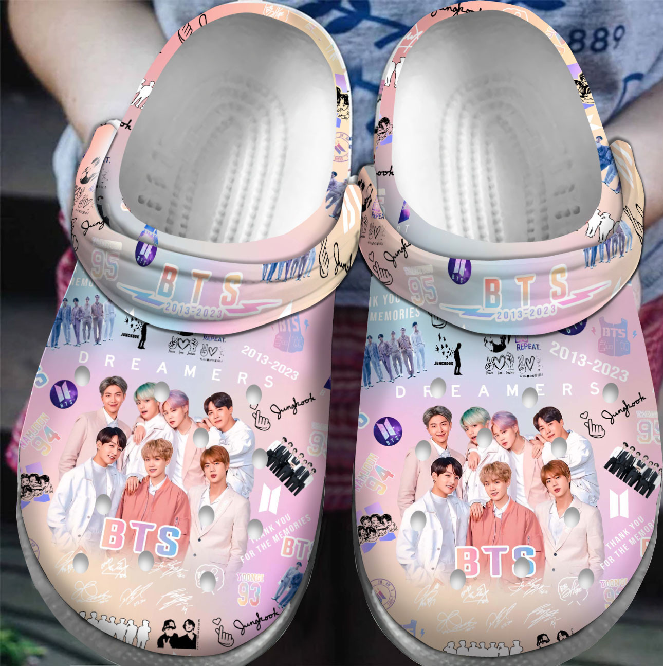 Premium BTS Music Crocband, Premium BTS Music Crocs Clogs For Men Women and Kids 8