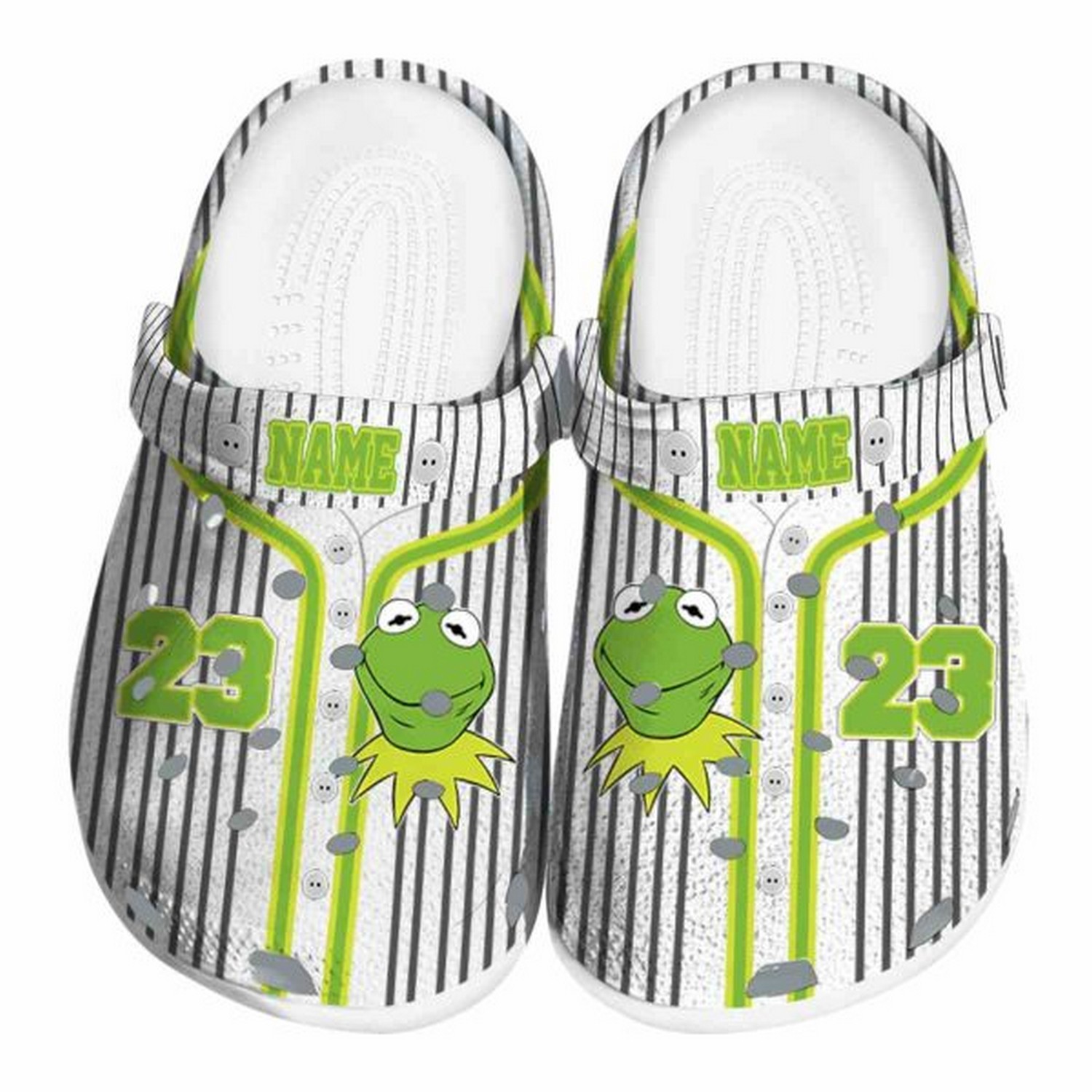 Custom Name Kermit The Frog Splatter Background Fast Crocs Clogs For Men Women and Kids