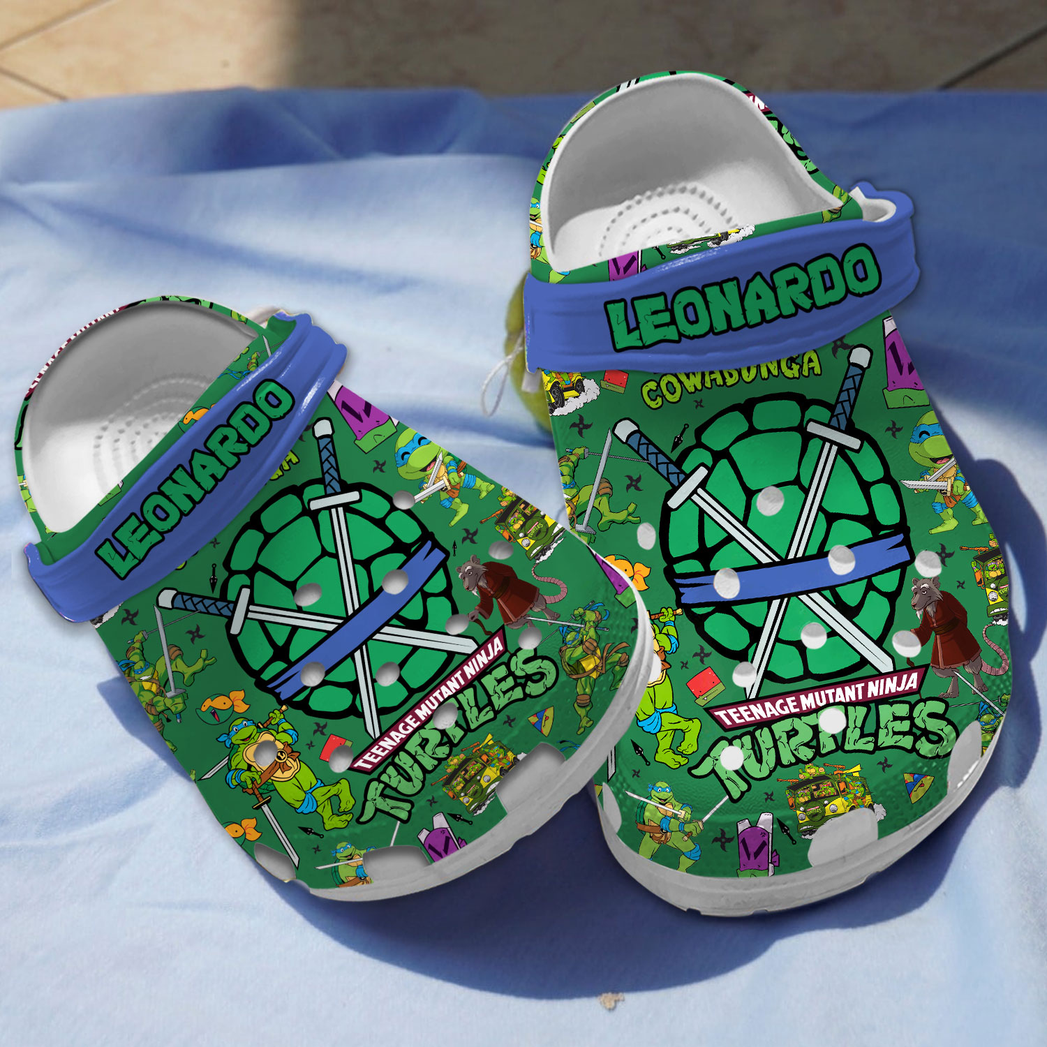 Fashionable Leonardo From Teenage Mutant Ninja Turtles Crocs Clogs For Men Women and Kids