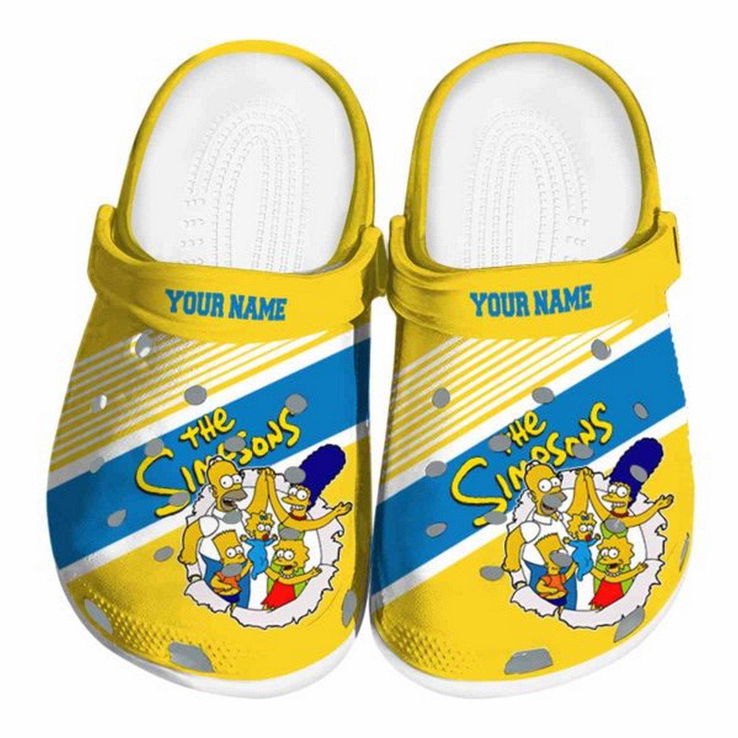 Custom Name Simpsons Vibrant Dual-tone Fast Crocs Clogs For Men Women and Kids