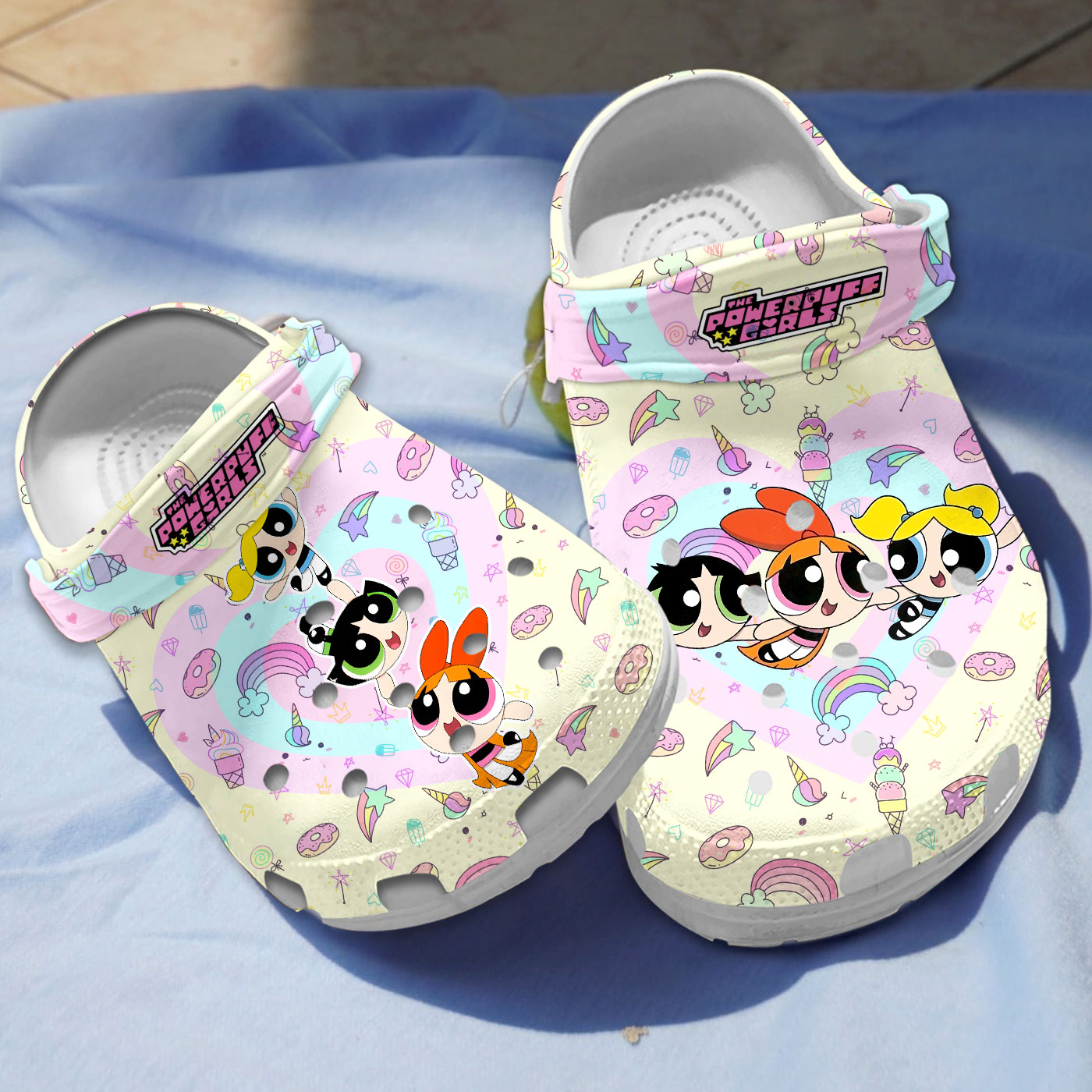 Cutie Cream Slippers The Powerpuff Girls Cartoon Crocs Clogs For Men Women and Kids