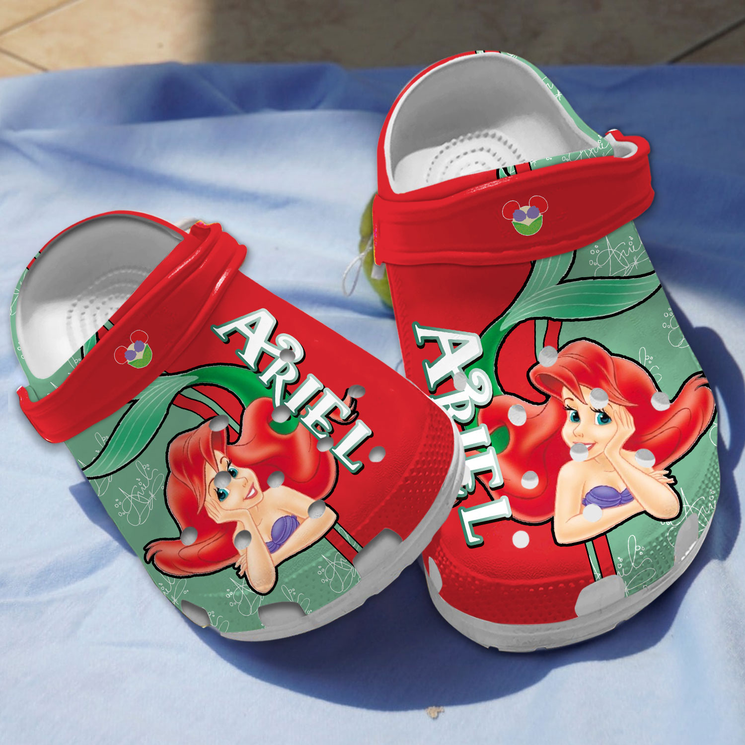 Dual-tone Slippers Ariel The Little Mermaid Cartoon Crocs Clogs For Men Women and Kids
