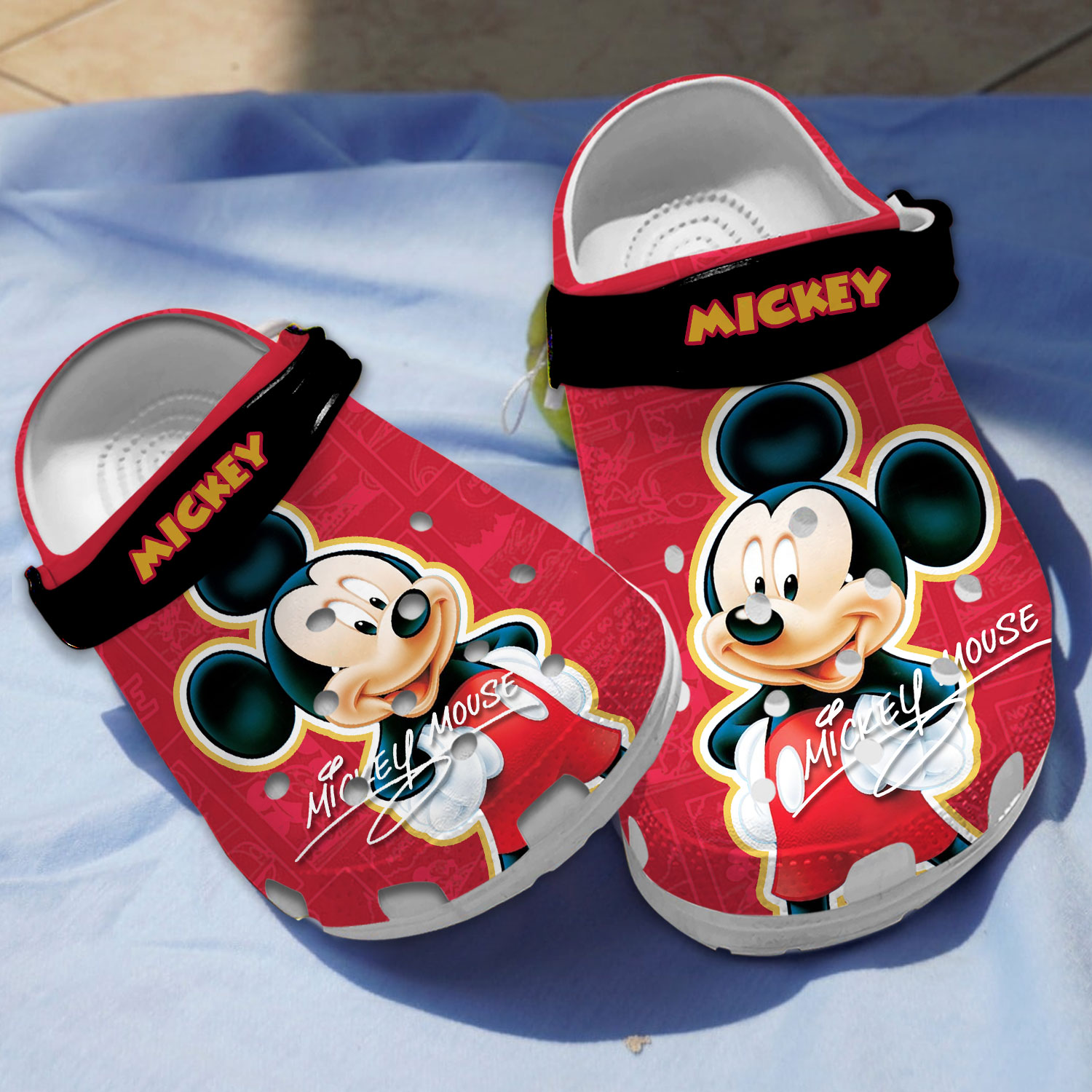 Classic Red Cartoon Slippers Mickey Mouse Crocs Clogs For Men Women and Kids