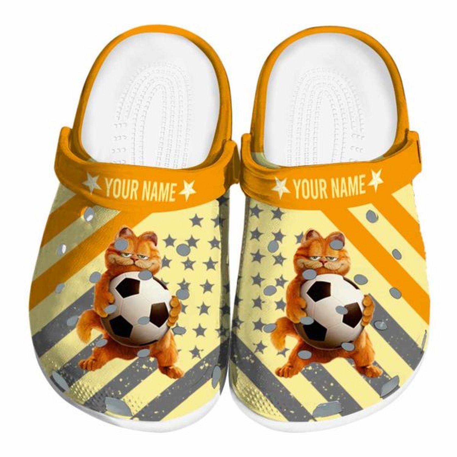 Custom Name Garfield Star-spangled Graphic Fast, Custom Name Garfield Crocs Clogs For Men Women and Kids