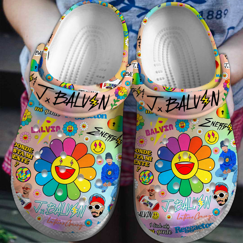 Lightweight Colorful Slippers JxBalvin Music, Crocs Clogs For Men Women and Kids