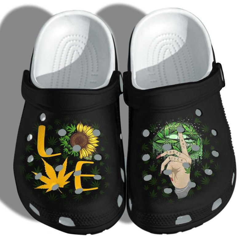 Comfortablelippers Love Cannabis Weed Black, Comfortablelippers Love Crocs Clogs For Men Women and Kids