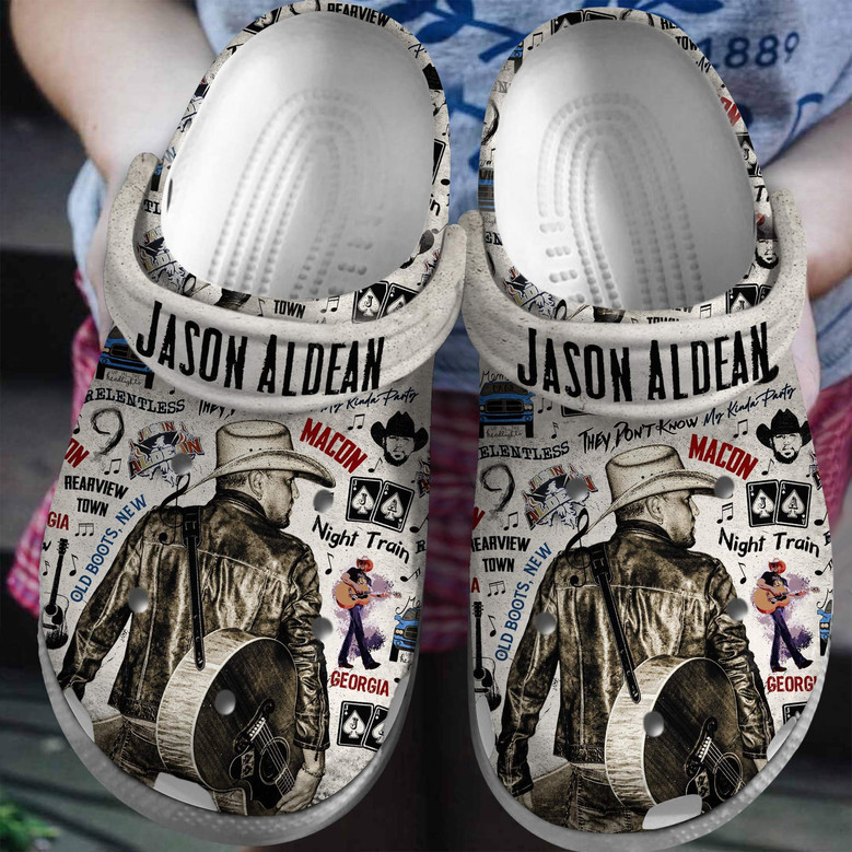 Classic Beautiful Slippers Jason Aldean Music Crocs Clogs For Men Women and Kids