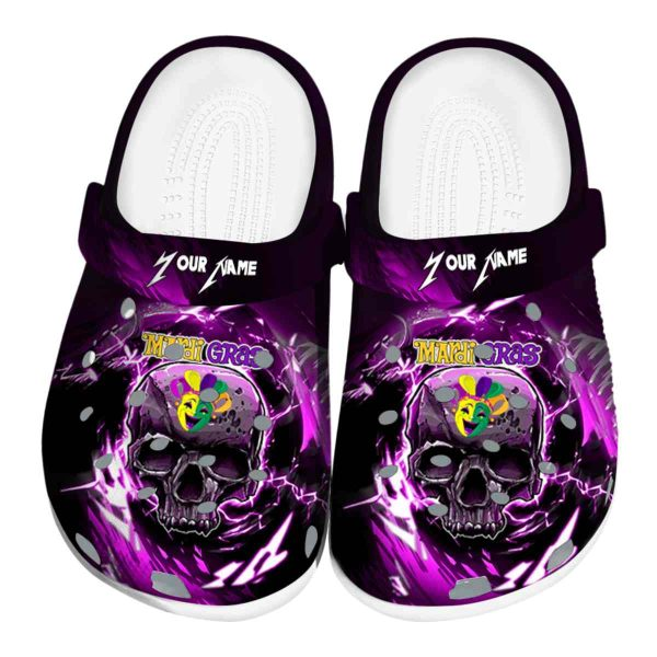 Stunning Cool Skull Edition Mardi Gras Custom Crocs Clogs For Men Women and Kids