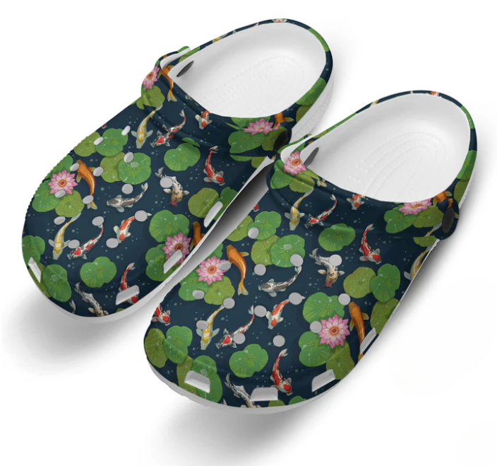 Beautiful Summer Pond Slippers Koi Fish s Crocs Clogs For Men Women and Kids