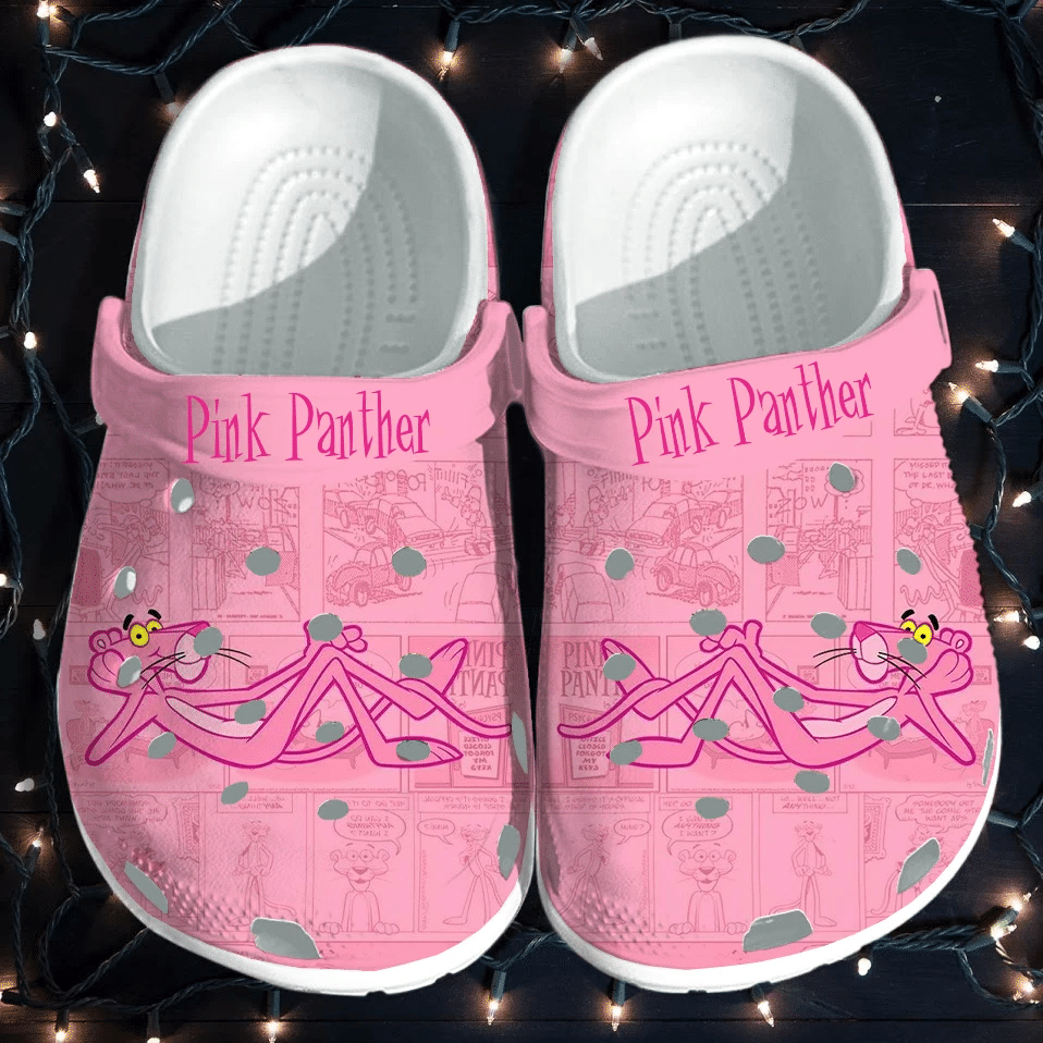 Classic Pink Slippers Pink Panther Cartoon Crocs Clogs For Men Women and Kids
