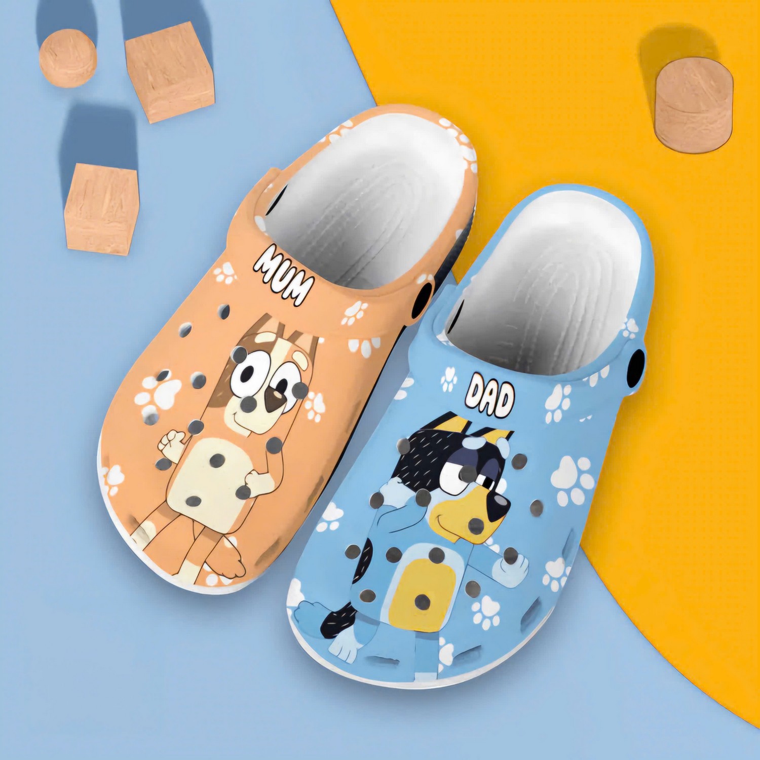 Happy Mum And Dad Bluey Fast, Happy Mum And Crocs Clogs For Men Women and Kids