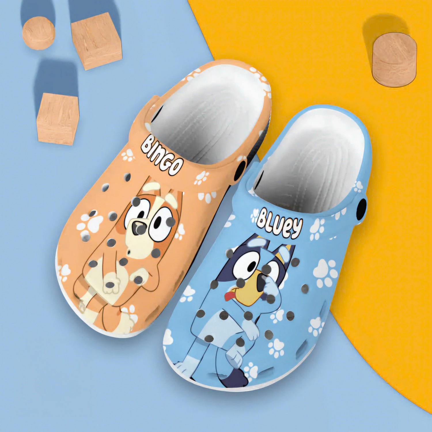 Cute Bingo And Bluey Blue Orange Fast, Cute Bingo And Crocs Clogs For Men Women and Kids