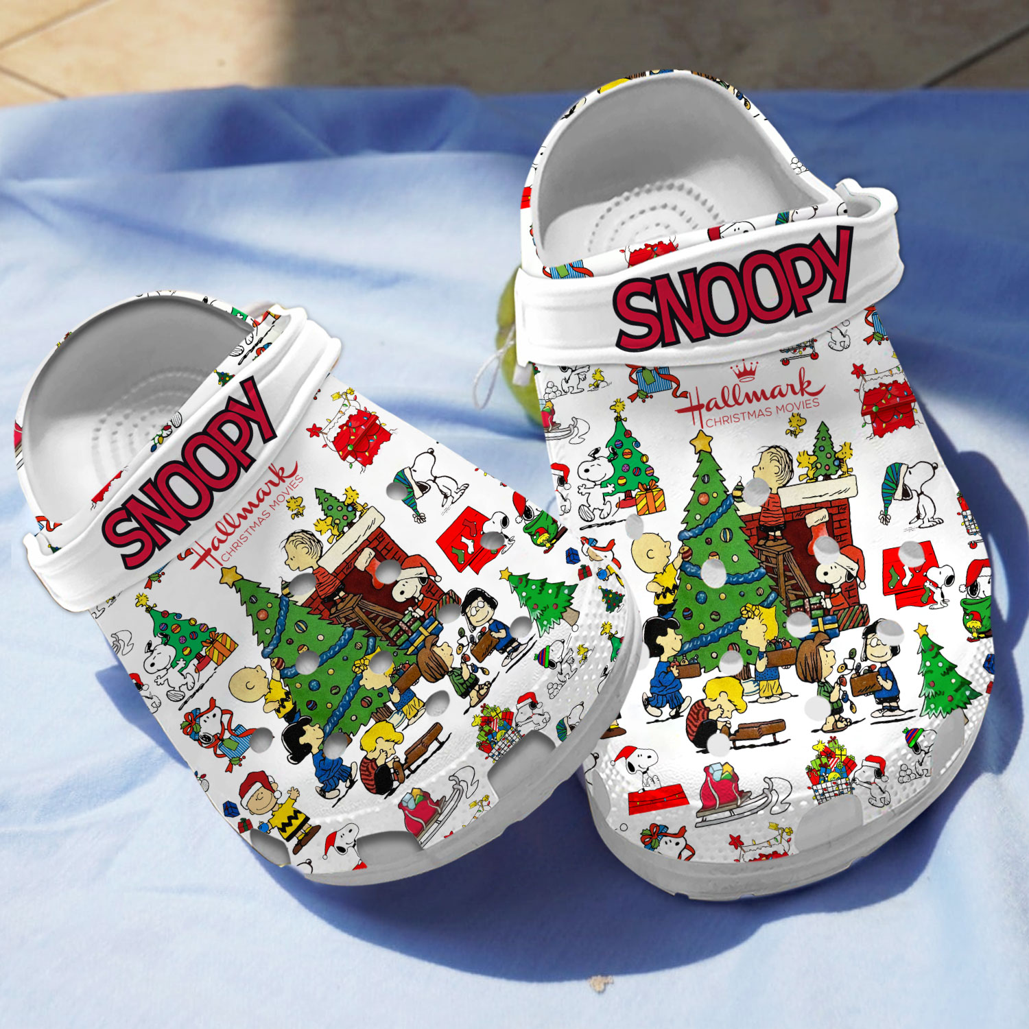 Happy Holiday Christmas Snoopy Cartoon Crocs Clogs For Men Women and Kids