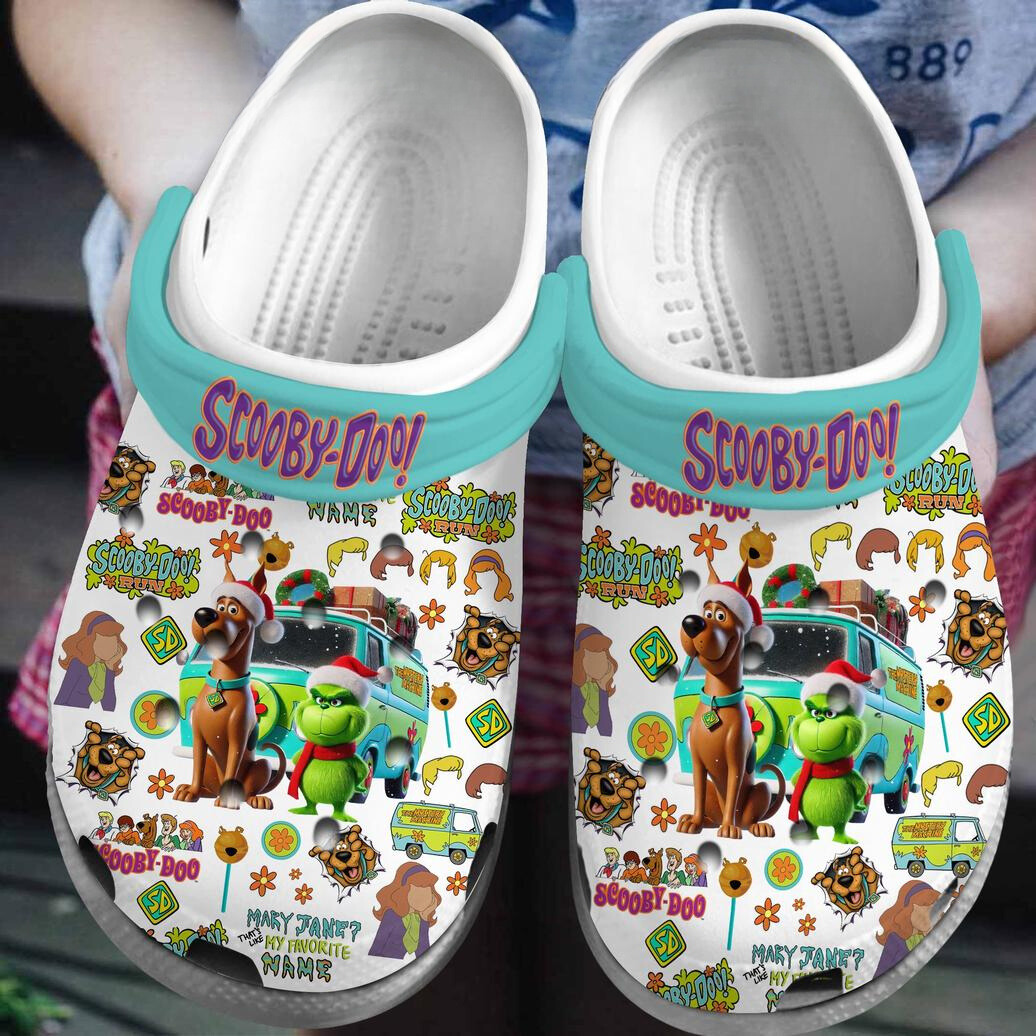 Funny Scooby Doo And Grinch Merry Christmas Slippers, Funny Scooby Doo Crocs Clogs For Men Women and Kids
