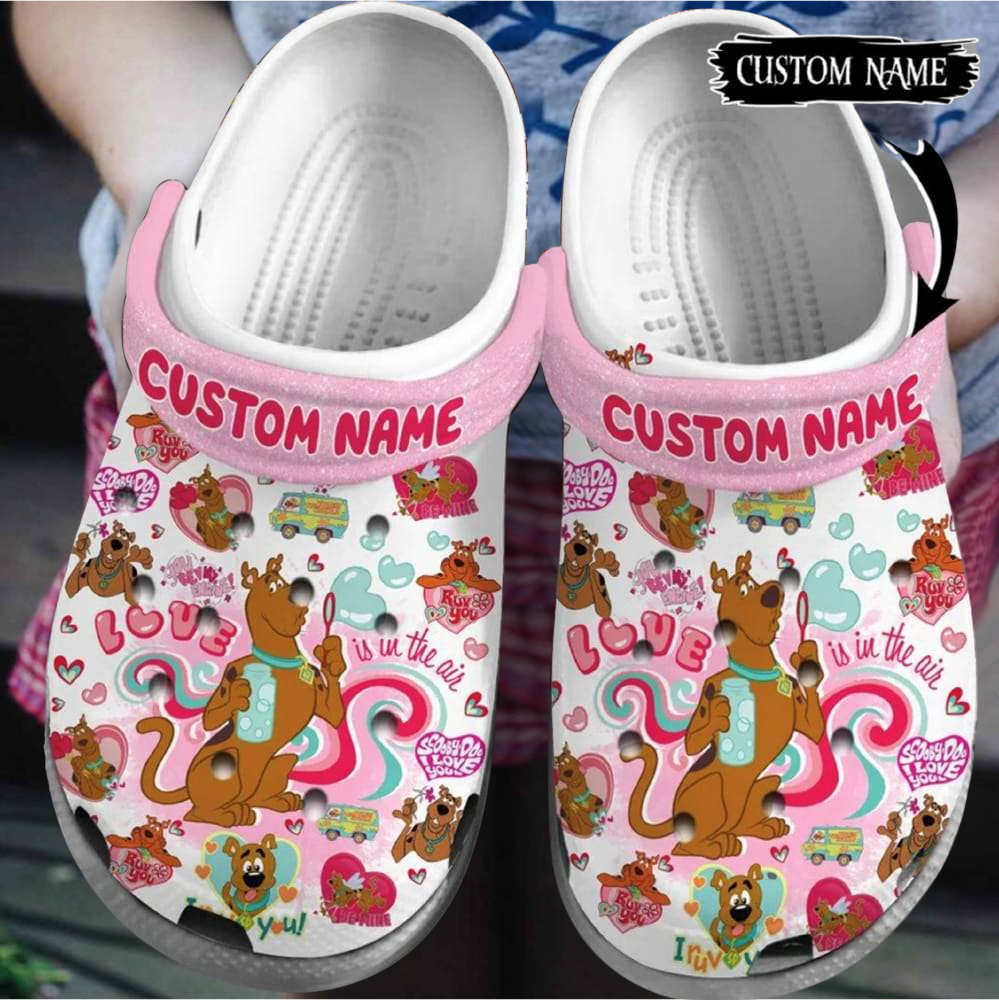 Dreamy Pink Scooby-Doo Valentines Day For Couple, Customized Dreamy Crocs Clogs For Men Women and Kids