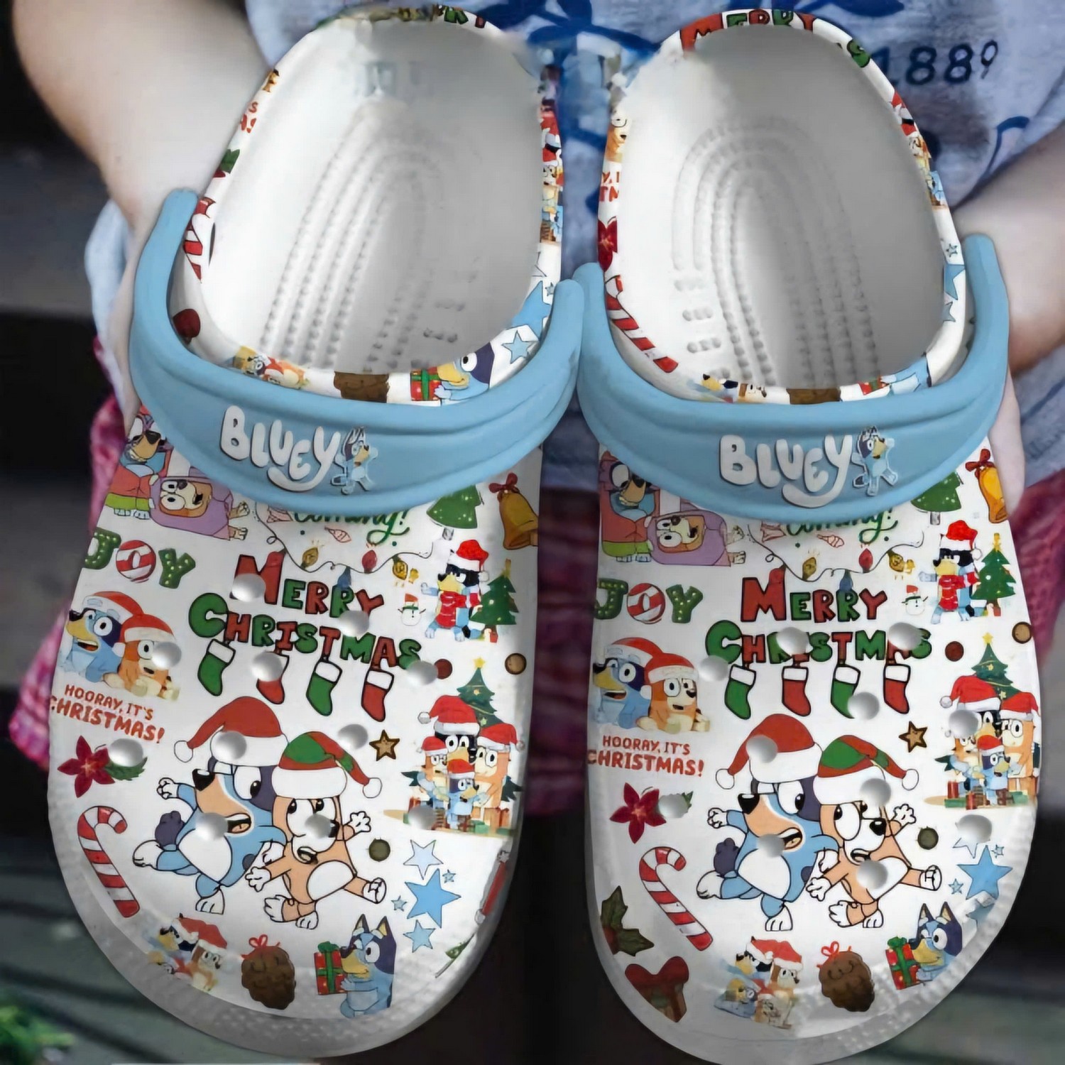 Bluey Merry Christmas Is Coming, Bluey Merry Christmas Crocs Clogs For Men Women and Kids