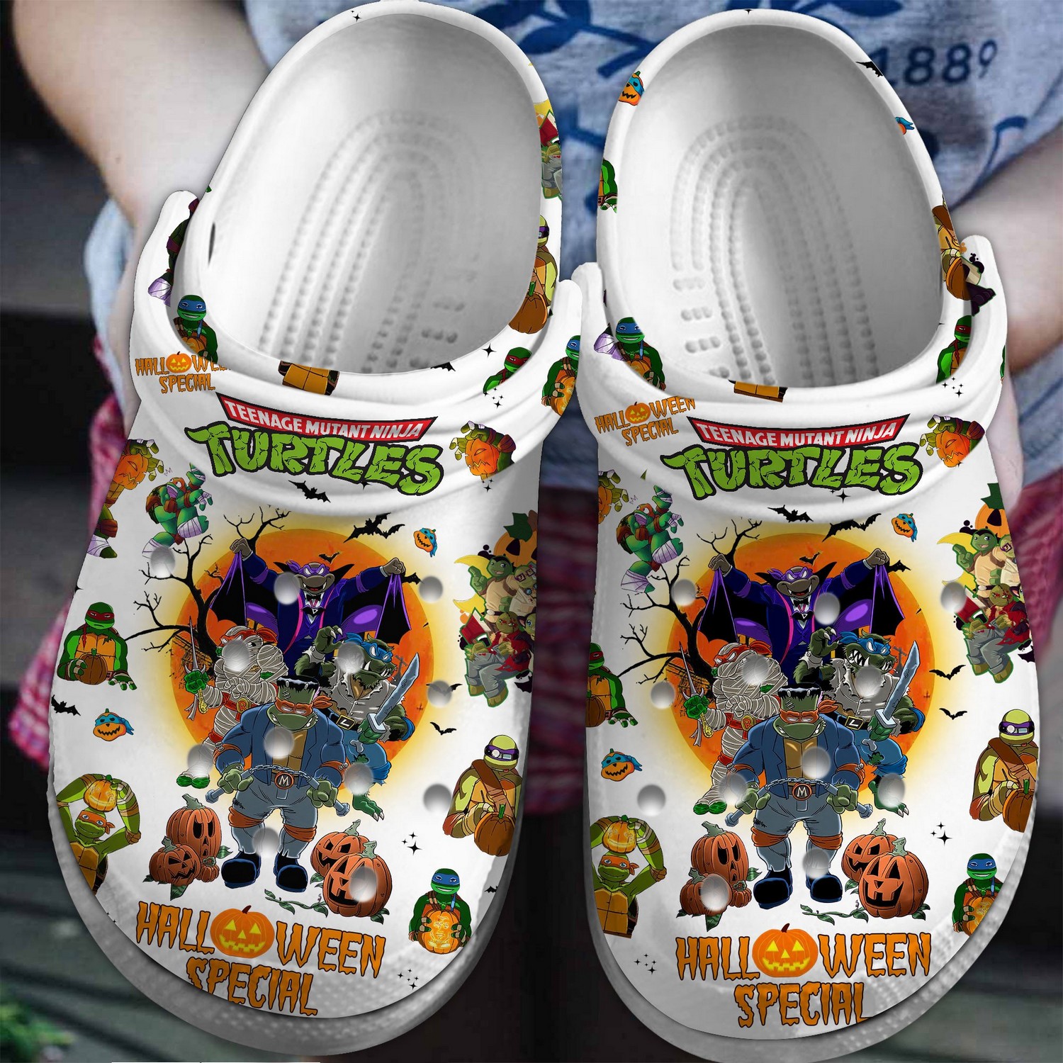 Teenage Mutant NinjaTurtles Halloween Special White, Teenage Mutant Crocs Clogs For Men Women and Kids