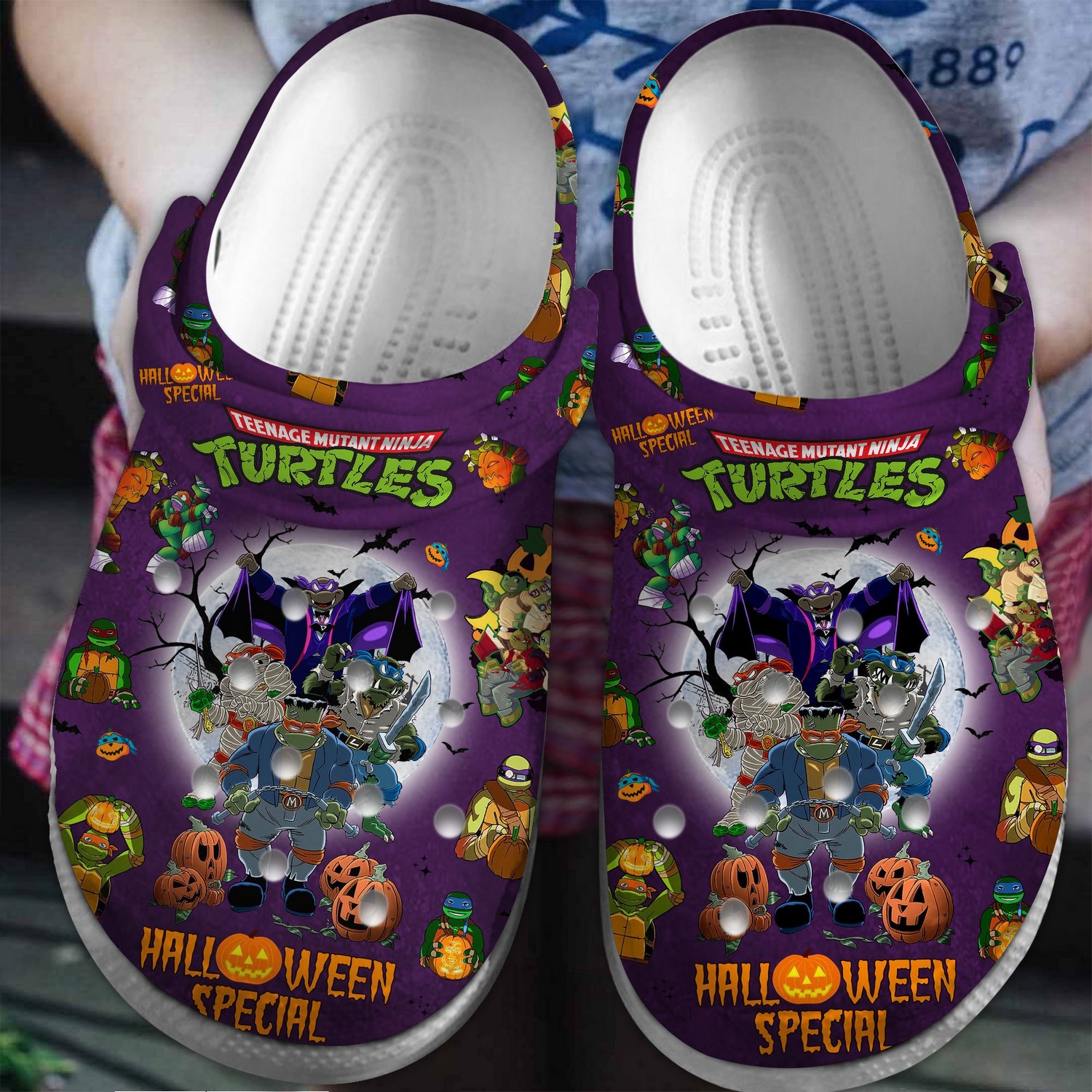 Teenage Mutant NinjaTurtles Halloween Special Purple, Teenage Mutant Crocs Clogs For Men Women and Kids