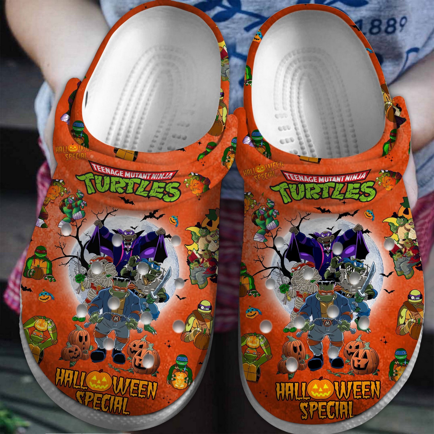 Teenage Mutant NinjaTurtles Halloween Special Orange, Teenage Mutant Crocs Clogs For Men Women and Kids