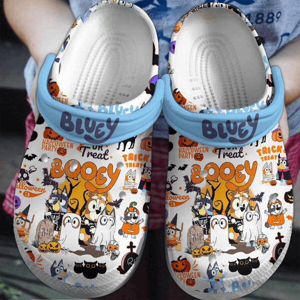 Bluey Booey Halloween Holiday, Bluey Booey Halloween Crocs Clogs For Men Women and Kids