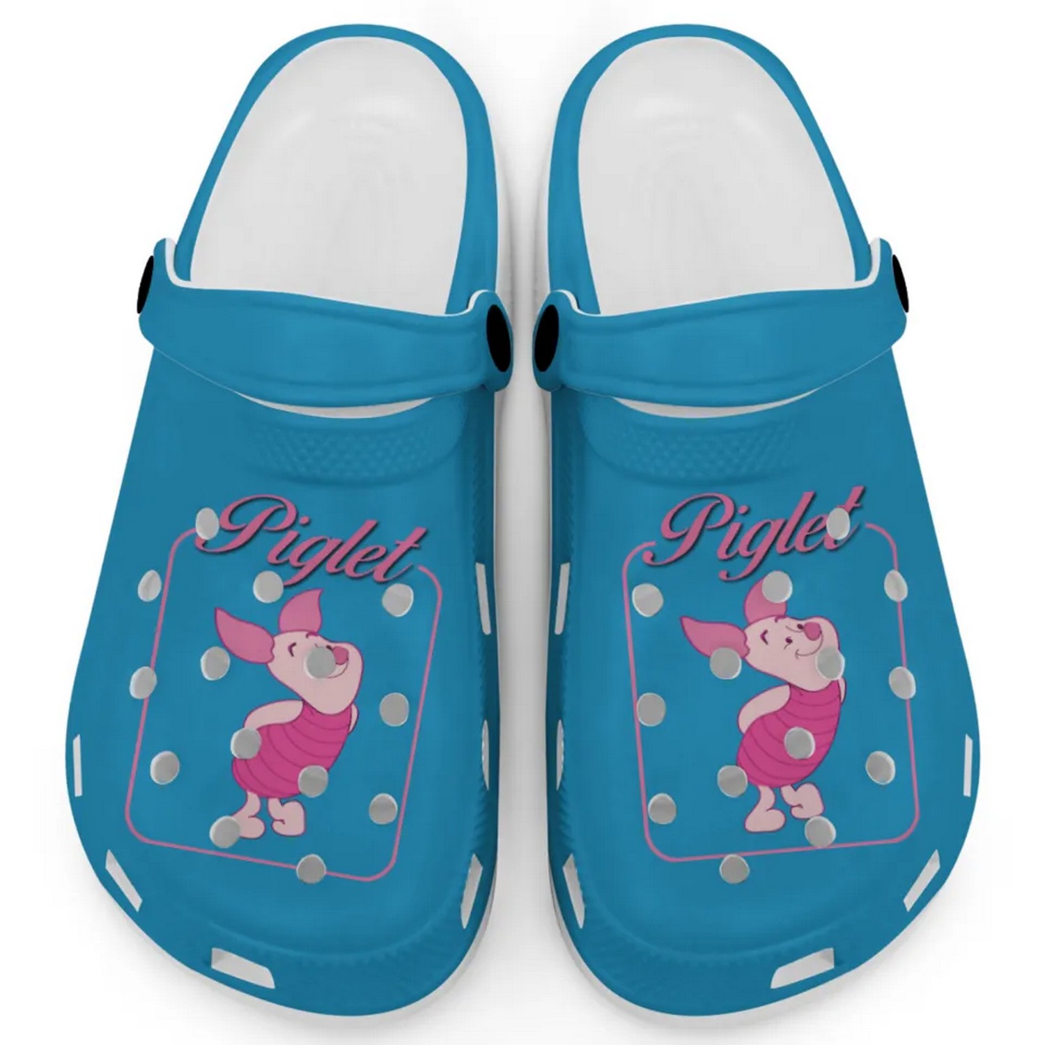 Graceful Piglet Winnie The Pooh Blue Crocs Clogs For Men Women and Kids