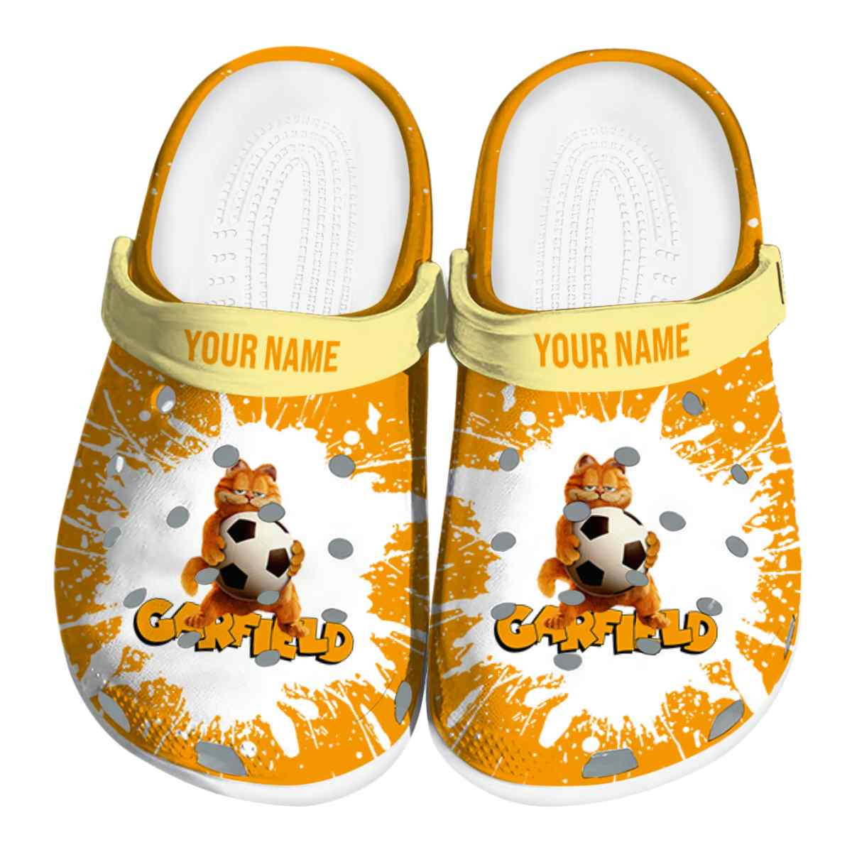 Garfield Cat Loves Ball Orange Slippers Crocs Clogs For Men Women and Kids