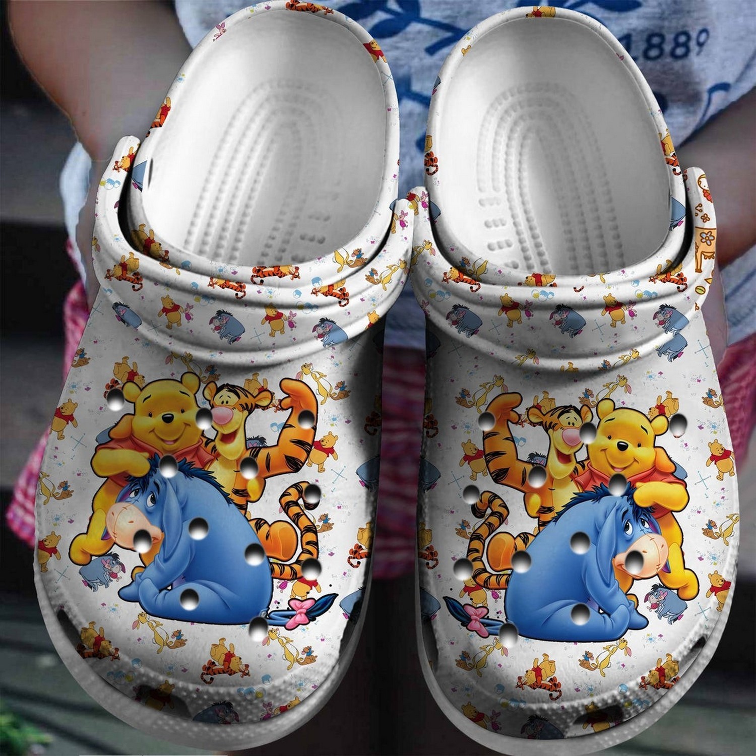 Tigger And Eeyore And Pooh White, Tigger And Eeyore Crocs Clogs For Men Women and Kids