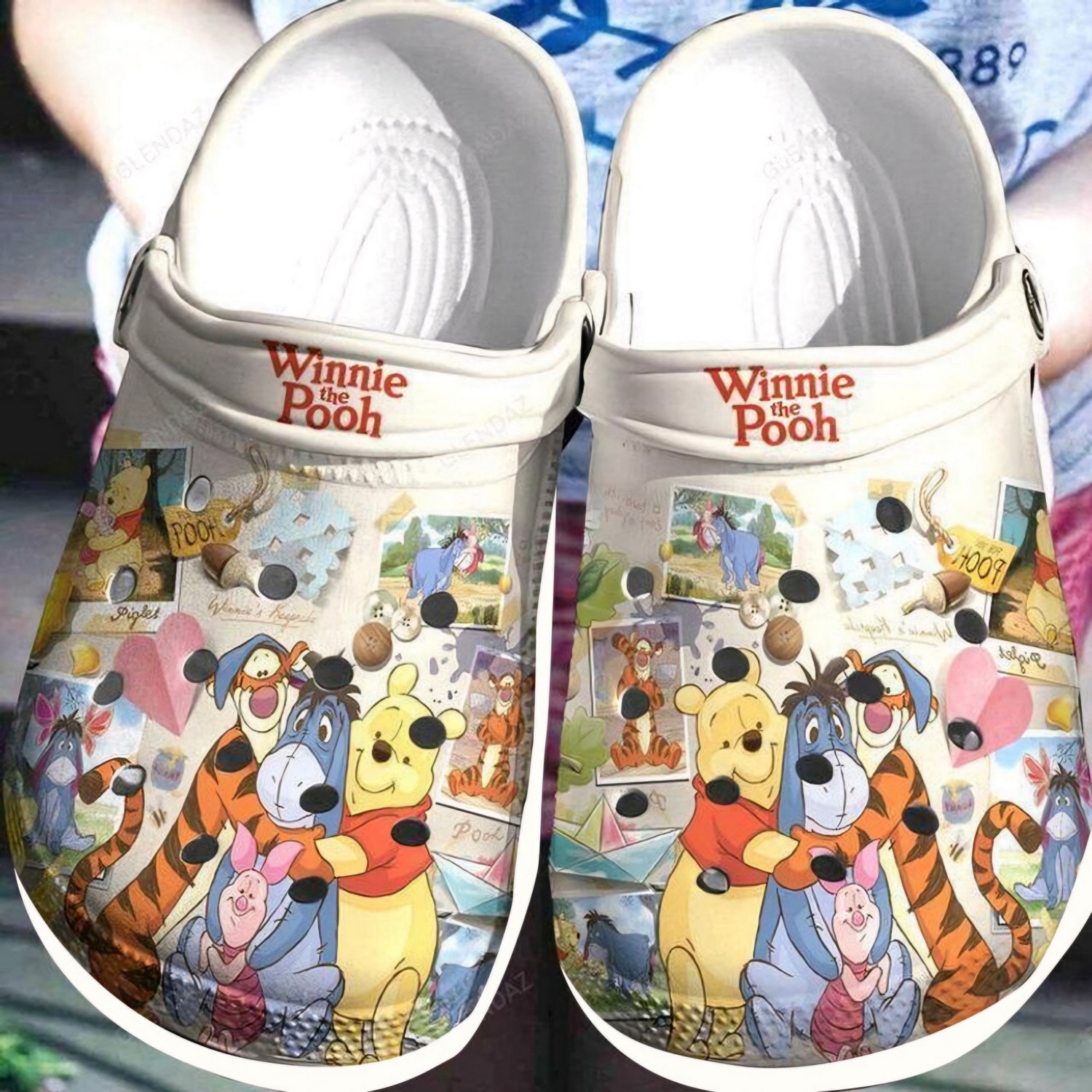 Winnie The Pooh And Friends Memories White Crocs Clogs For Men Women and Kids