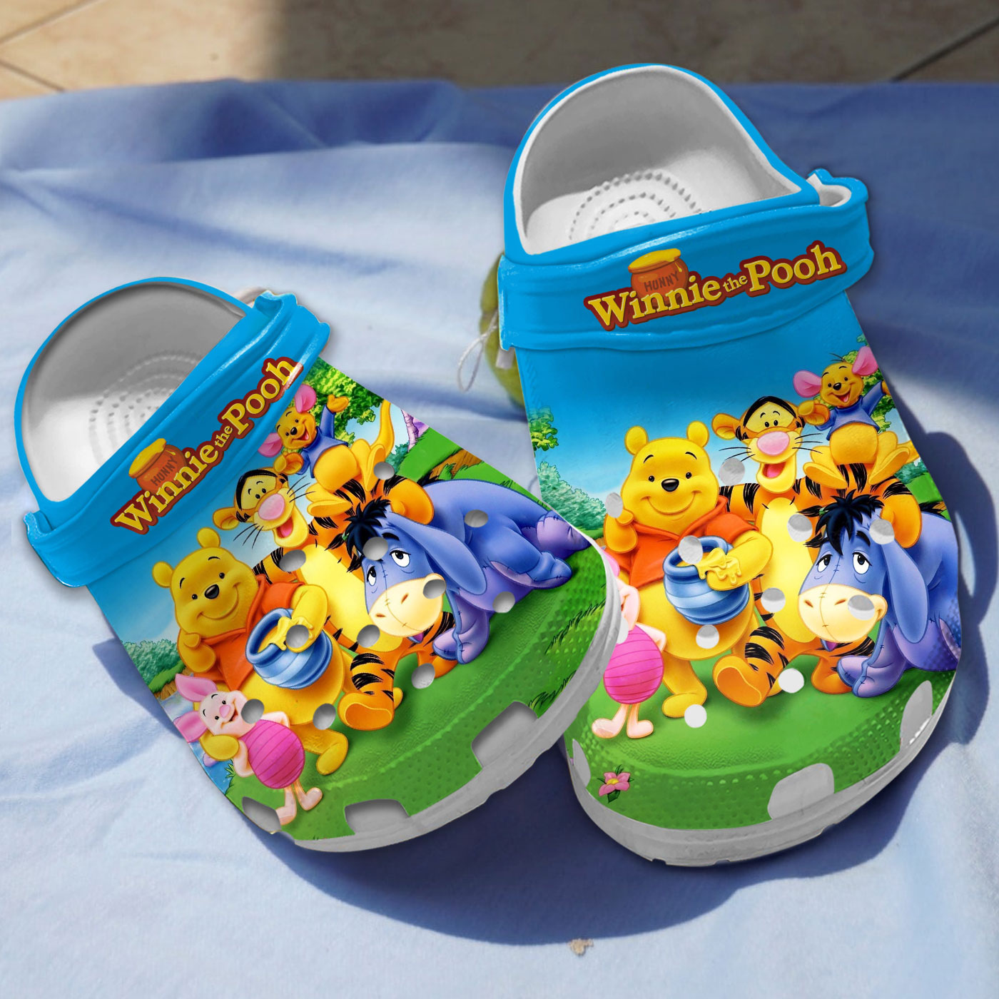 Funny Winnie The Pooh And Friends Grass Crocs Clogs For Men Women and Kids