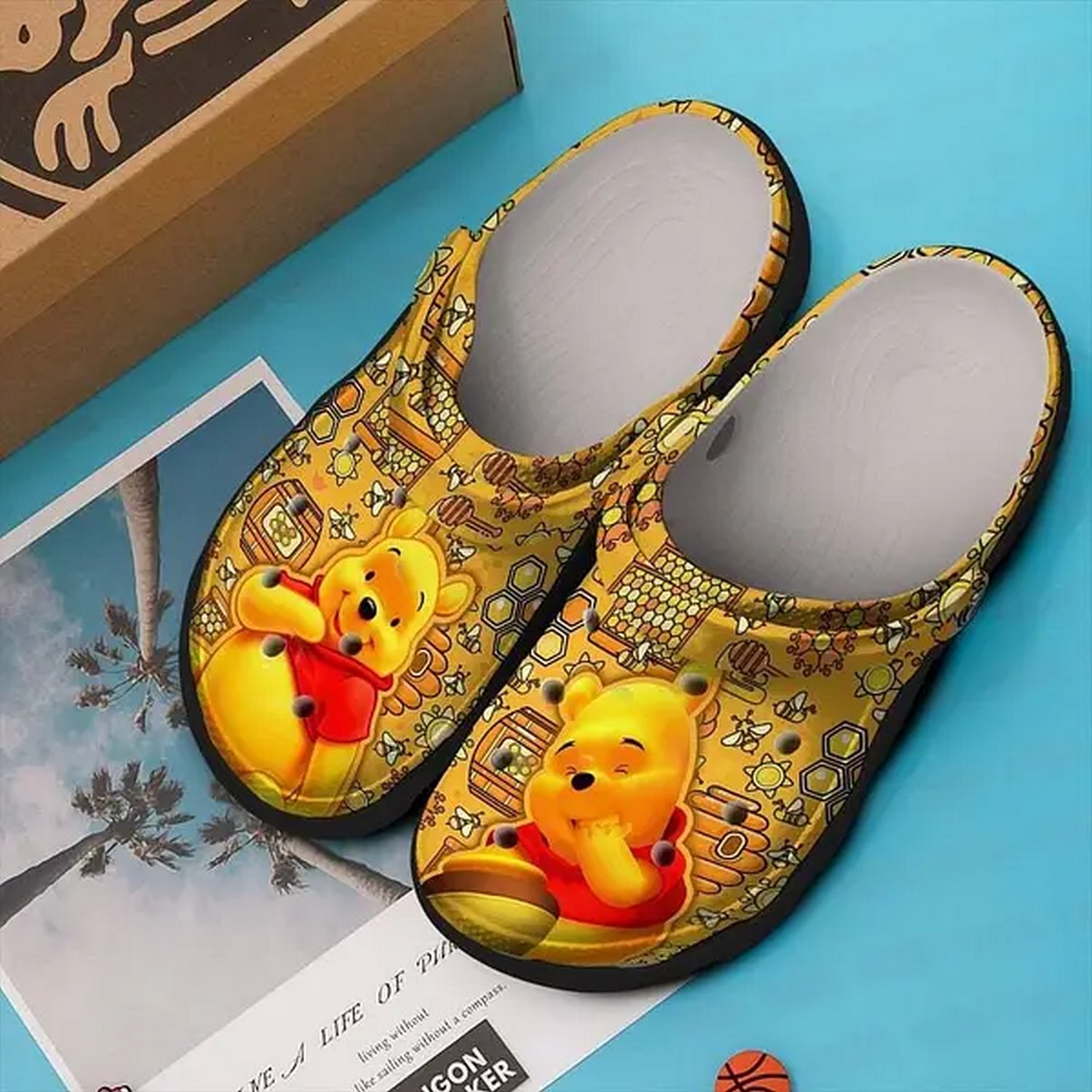 Funny Winnie The Pooh And Love Honey, Funny Winnie The Crocs Clogs For Men Women and Kids