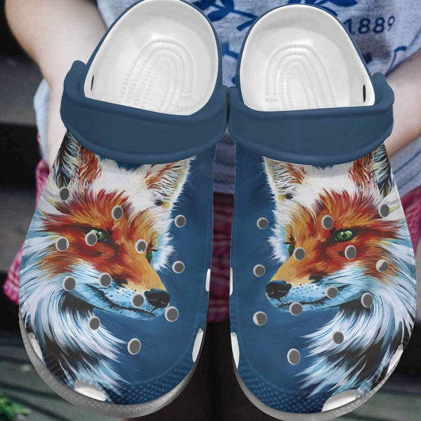 Comfortable Fox Slippers Blue, Comfortable Fox Slippers Crocs Clogs For Men Women and Kids 81